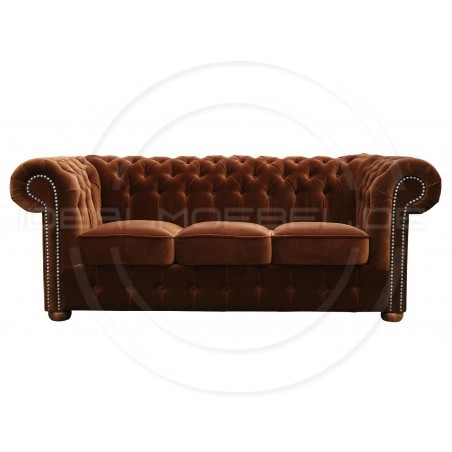 Chesterfield Sofa Classic Samt 3-Sitzer
