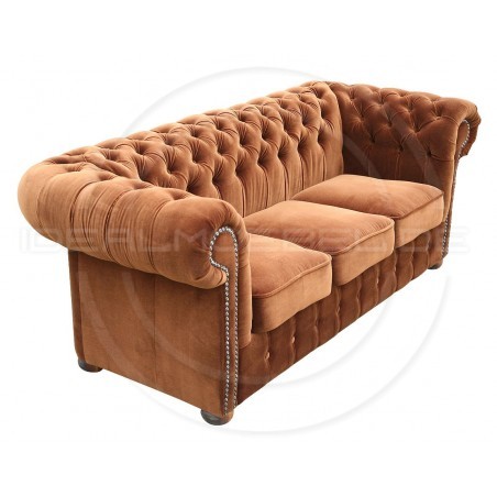 Chesterfield Sofa Classic Samt 3-Sitzer