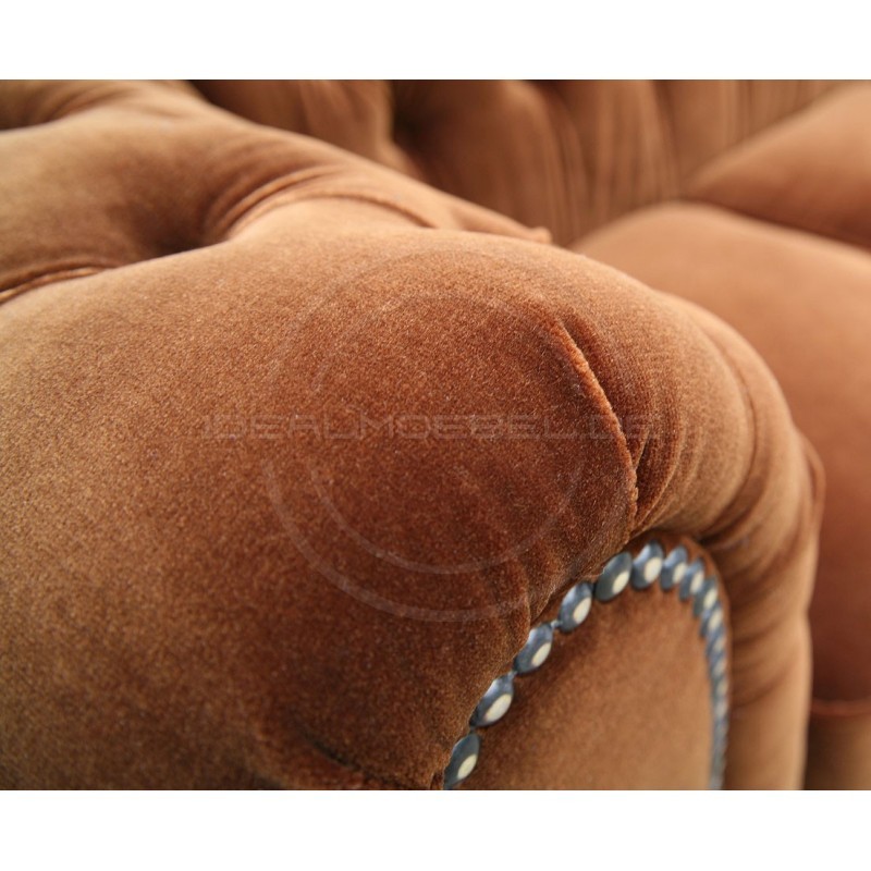 Chesterfield Sofa Classic Samt 3-Sitzer