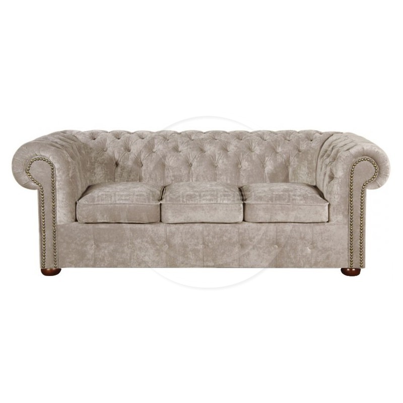 Chesterfield Sofa Classic Samt 3-Sitzer