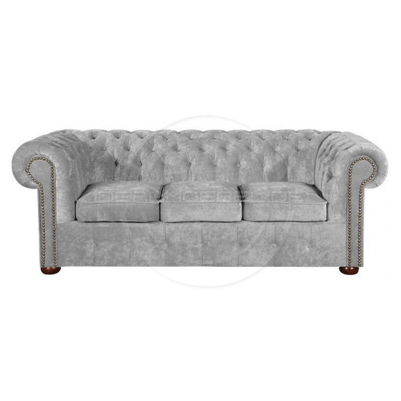 Chesterfield Sofa Classic Samt 3-Sitzer