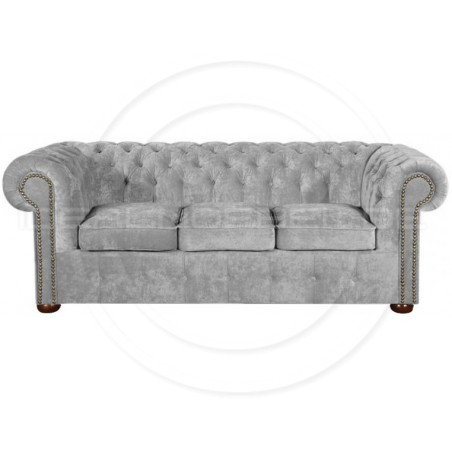 Chesterfield Sofa Classic Samt 3-Sitzer