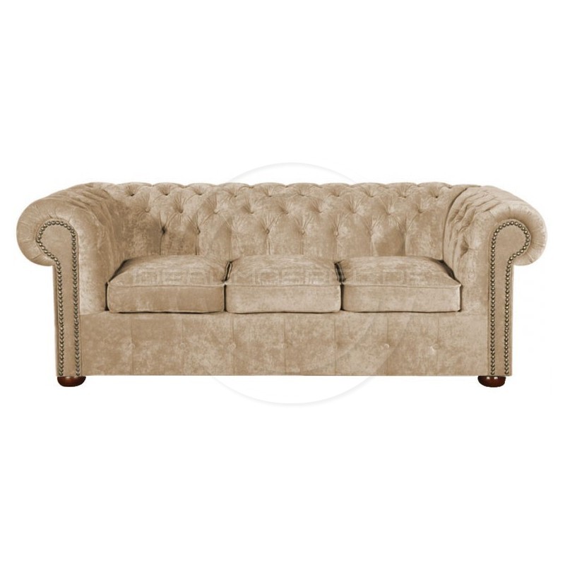 Chesterfield Sofa Classic Samt 3-Sitzer