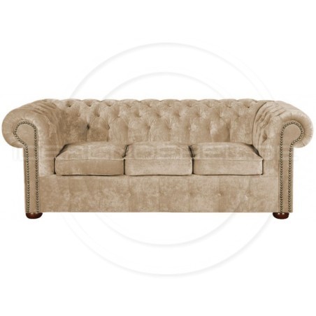 Chesterfield Sofa Classic Samt 3-Sitzer