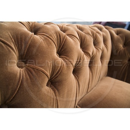 Chesterfield Sofa Classic Samt 3-Sitzer