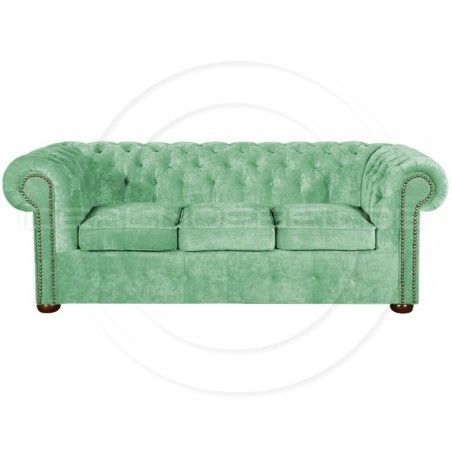 Chesterfield Sofa Classic Samt 3-Sitzer