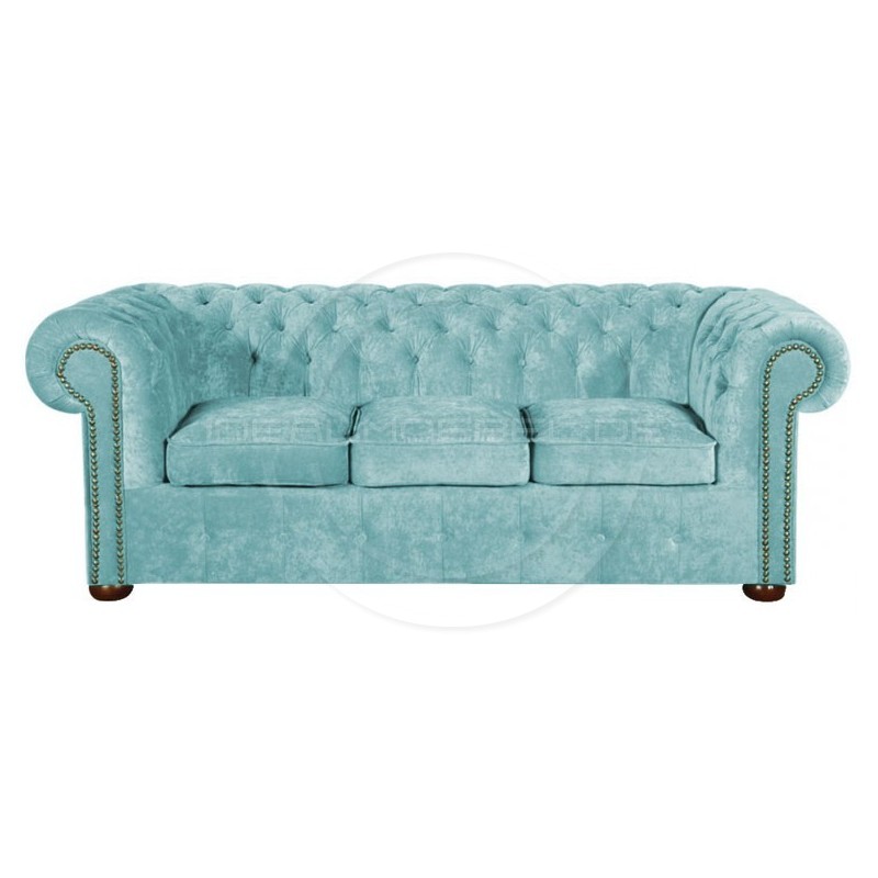 Chesterfield Sofa Classic Samt 3-Sitzer