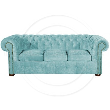 Chesterfield Sofa Classic Samt 3-Sitzer