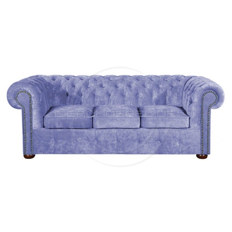 Chesterfield Sofa Classic Samt 3-Sitzer