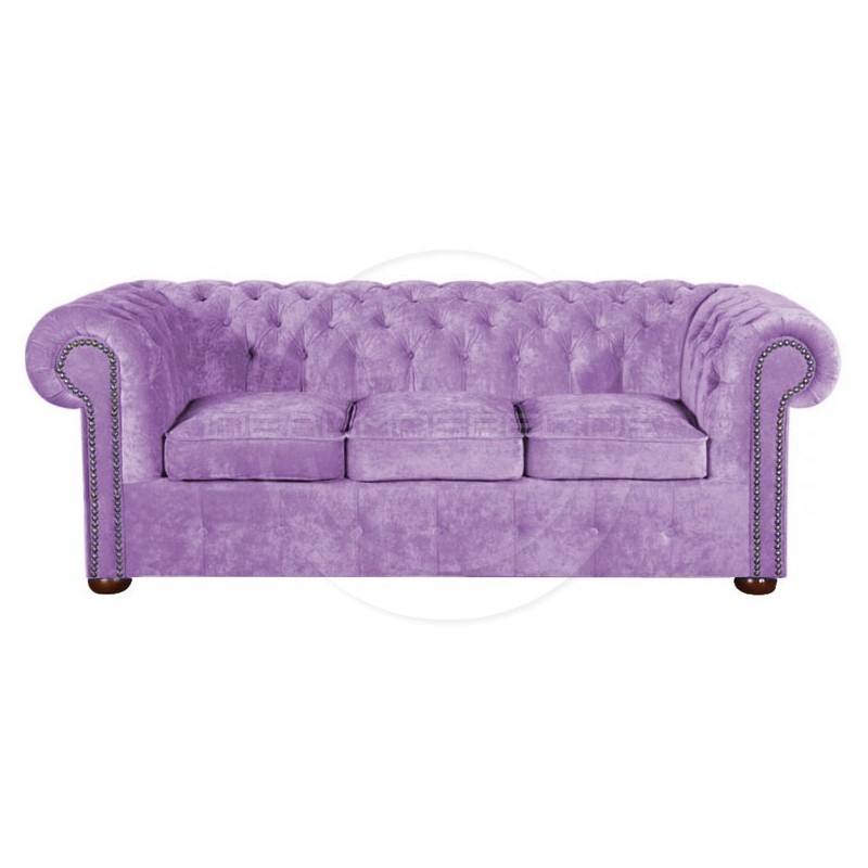 Chesterfield Sofa Classic Samt 3-Sitzer