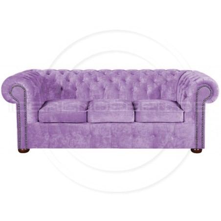 Chesterfield Sofa Classic Samt 3-Sitzer