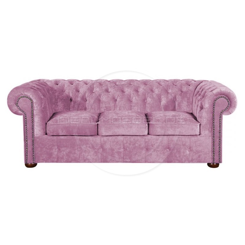 Chesterfield Sofa Classic Samt 3-Sitzer