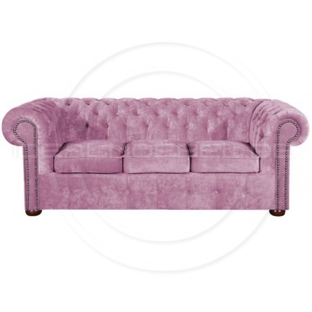 Chesterfield Sofa Classic Samt 3-Sitzer