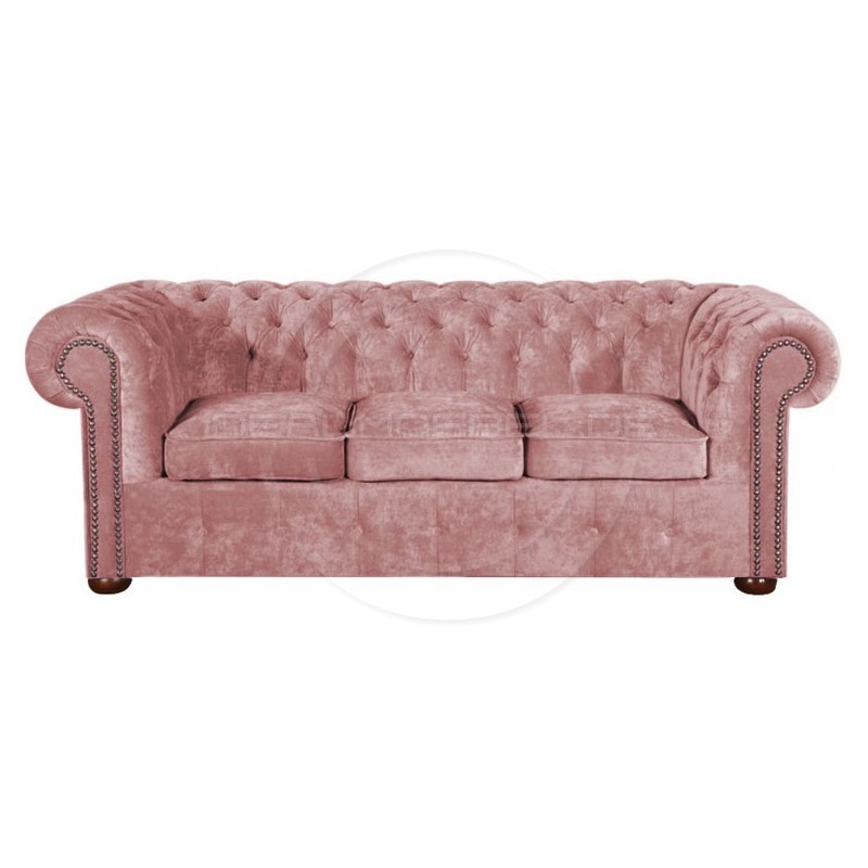 Chesterfield Sofa Classic Samt 3-Sitzer