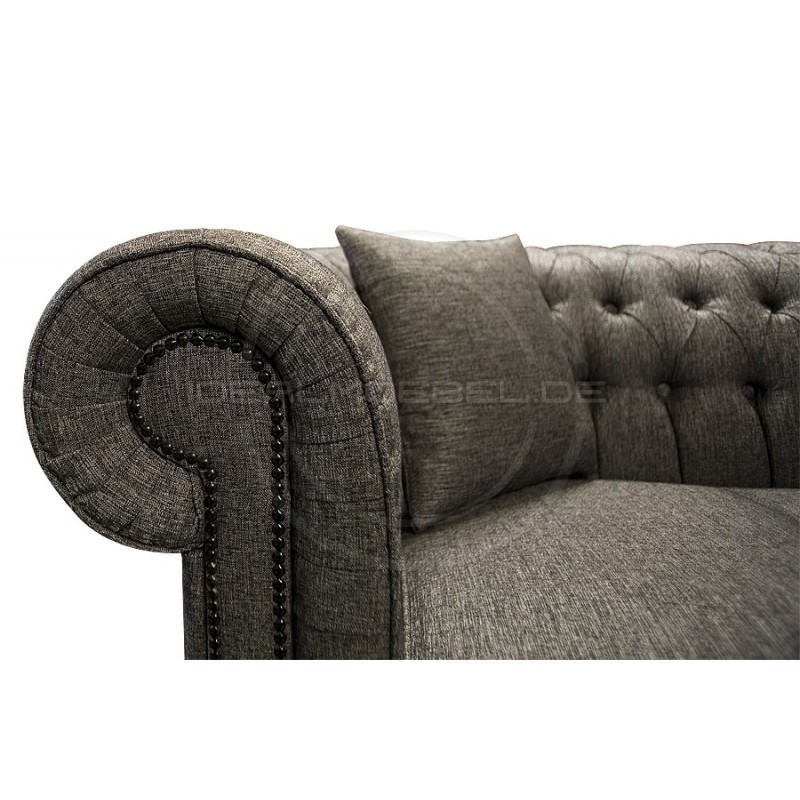 Chesterfield Sofa March Samt 3-Sitzer