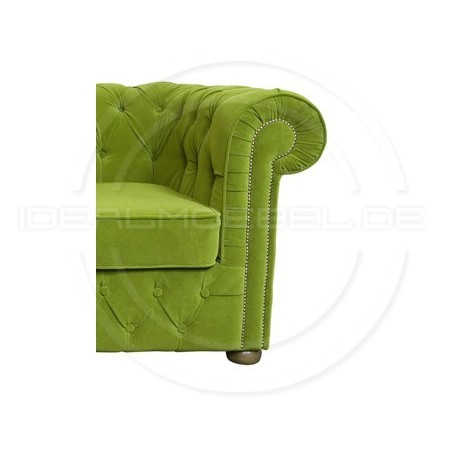 Chesterfield Sofa March Samt 3-Sitzer