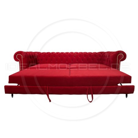 Chesterfield SchlafSofa Canon Relax 4 Sitzer Samt | IdealMoebel.de