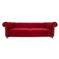 Chesterfield SchlafSofa Canon Relax 4 Sitzer Samt | IdealMoebel.de